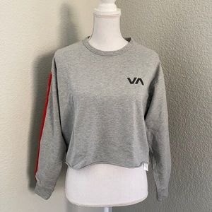 RVCA Crop Gray Sweater Size Small